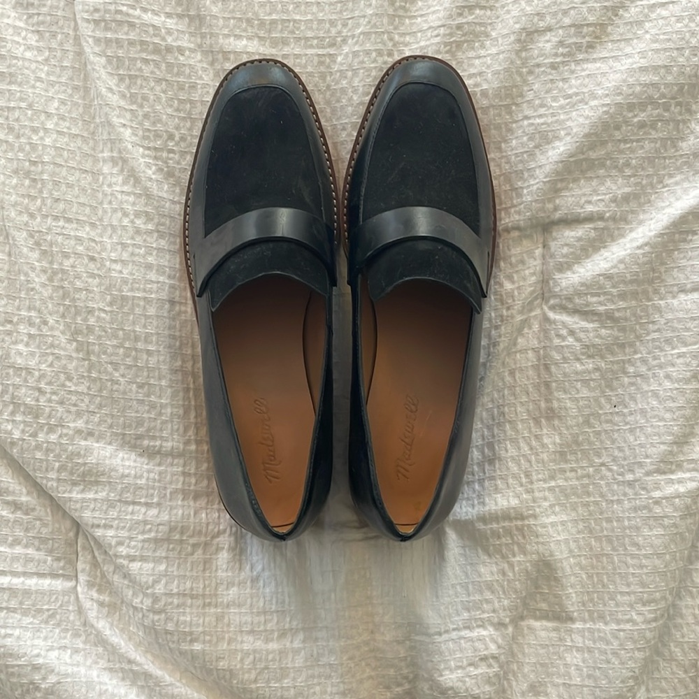MADEWELL Black block heel loafers size 11